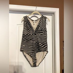 Zebra print body suit